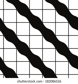 Ornate mosaic seamless pattern, geometric vector background.