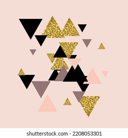Fondo rosa del vector mosaico orgánico. Textura de aceite de polígono deslumbrante. Ilustración geométrica de la forma de Memphis. Patrón Hipster brillante.