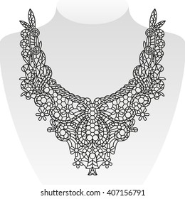 Ornate neck design. Vector illustration