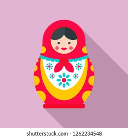 Ornate nesting doll icon. Flat illustration of ornate nesting doll vector icon for web design