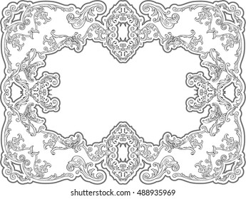 Ornate nice decor page isolated on white