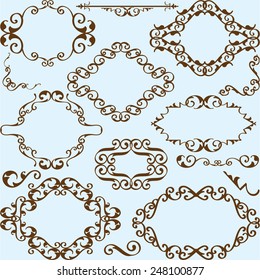 Ornate nice victorian set on blue