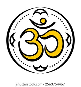 Ornate OM Symbol in a Circular Design