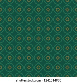 Ornate oriental floral yellow green motif. Elegant arabesque mosaic texture design. Minimal allover pattern for textile, fabric, interior, wallpaper, phone case. Modern simple graphic line ornament.