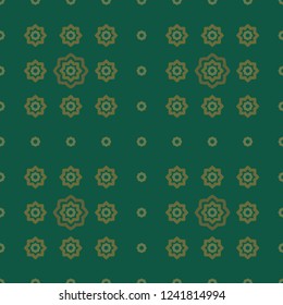Ornate oriental floral yellow green motif. Elegant arabesque mosaic texture design. Minimal allover pattern for textile, fabric, interior, wallpaper, phone case. Modern simple graphic line ornament.