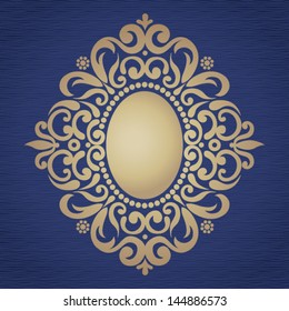 Ornate ornament frame in Victorian style. Element for design. It can be used for decorating of invitations, cards, decoration for bags.