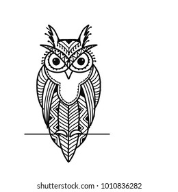 Ornate owl, zenart for your design