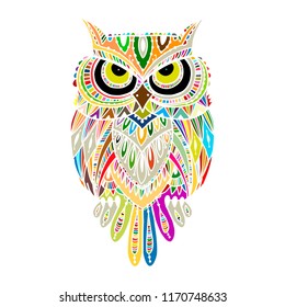 Ornate owl, zenart for your design