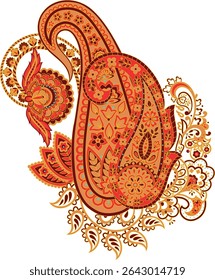 an ornate paisley design with a flower