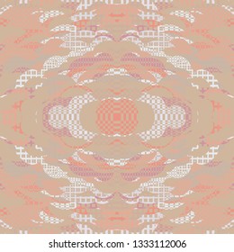 Ornate Patchwork Pattern. Collage Composition.  Vector Seamless Patchwork Pattern. Kaleidoscope Layout.  Gray Rhythmic Abstract Geometric Background With Organic Shapes. Mosaic Design. Asian Motif.