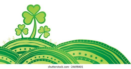 Ornate Patrick card with shamrock