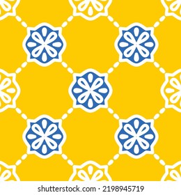 Ornate pattern for azulejo spanish portuguese style ceramic tiles, vector illustration for design