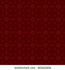 Ornate pattern for the curtains and blinds. Red flowers on a burgundy background