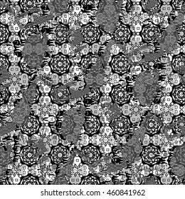 Ornate patterned frame in the form of square tiles