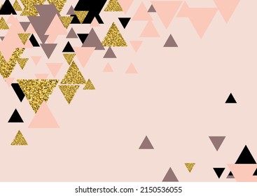Ornate Polygon Vektorrosa Hintergrund. Luxus Mosaik Modern Modern Poster. Glitter Triangle Art Print. Helles Folie Design.