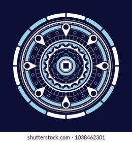 An ornate radial design in vector format.