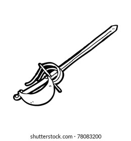 ornate rapier sword cartoon