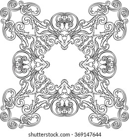Ornate real art rosette isolated on white