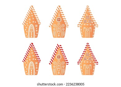 Ornate realistic vector traditional Christmas gingerbread house. Vector illustration EPS10