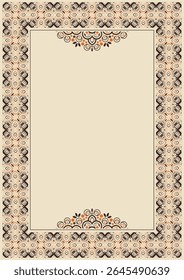 Ornate Retangle Frame Border with Ornamental Elements Illustration (Borda do quadro de retângulo ornamental com ilustração de elementos ornamentais)