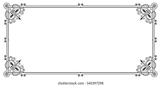 Ornate Rectangular Black Frame Corners Page Stock Vector (Royalty Free ...