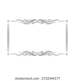 Ornate rectangular frame with floral design and decorative borders