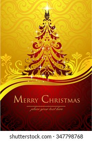 Árbol de Navidad rojo ordenado - Posible crear tarjetas de vacaciones y ornamentos.