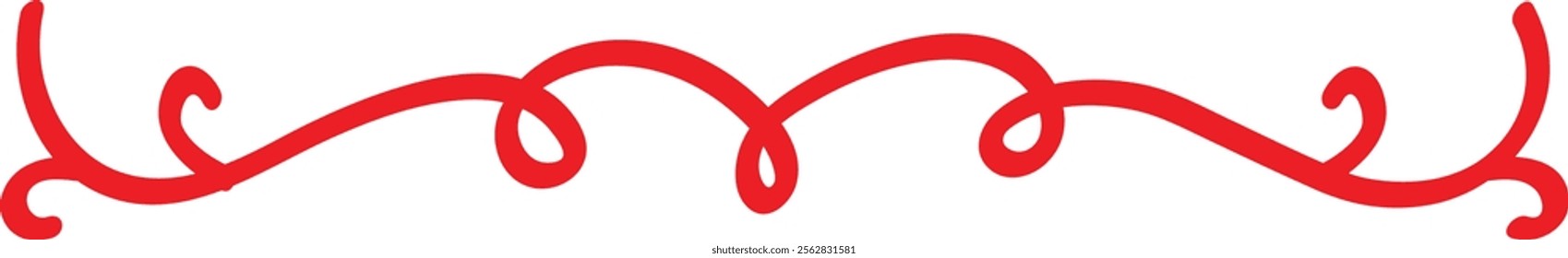 Ornate Red Swirl Divider Vector Graphic