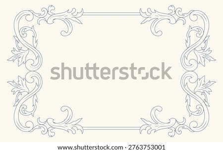 Ornate Rococo Rectangle Frame with Acanthus and Filigree Detail
