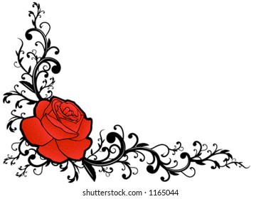 Ornate Rose Border Design Stock Vector (royalty Free) 1165044 