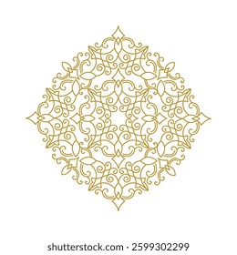 Ornate round decorative frame. Elegant element for design
