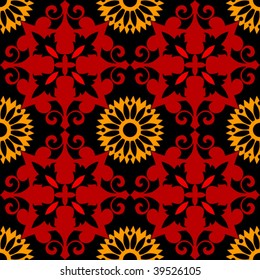 fondo real ornamental, patrón vectorial transparente