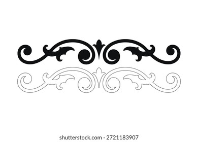 Ornate scroll border design vector