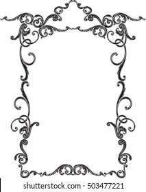 Ornate scroll decor luxury black page is on white