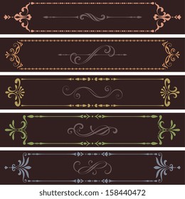 Ornate scroll frame banners.