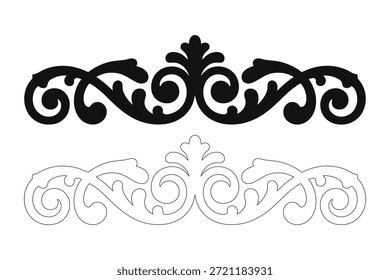 Ornate scroll work border designs vector
