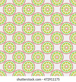 Ornate seamless pattern with abstract color mandala element . Can be used for wallpaper, pattern fills, web page background, surface textures