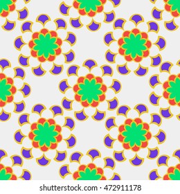 Ornate seamless pattern with abstract color mandala element . Can be used for wallpaper, pattern fills, web page background, surface textures