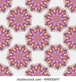 Ornate seamless pattern with abstract color mandala element . Can be used for wallpaper, pattern fills, web page background, surface textures