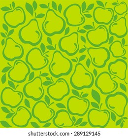 Ornate seamless pattern with  Apples and pears.  Vector Illustration