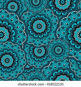 Ornate seamless pattern with arabic, aztec motifs. Geometric colorful pattern for printing