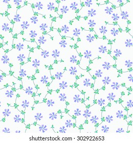 Ornate seamless pattern with the blue flowers on white background. Seamless pattern for wallpaper, pattern fills, web page background, surface textures.