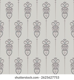 Ornate seamless pattern with damask design Traditional oriental or baroque background for textiles, wallpapers