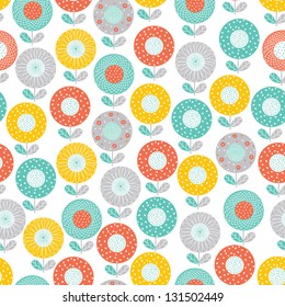 Ornate seamless pattern with flowers. Seamless pattern can be used for wallpaper, pattern fills, web page background, surface textures.