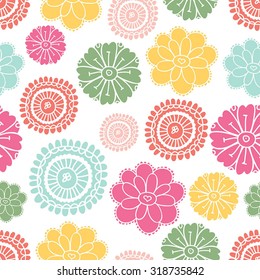 Ornate seamless pattern with flowers. Seamless pattern can be used for wallpaper, pattern fills, web page background, surface textures.