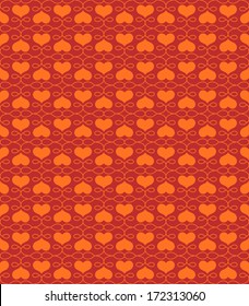Ornate seamless pattern with hearts. Repeating tiles