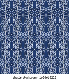 Ornate seamless pattern. Imitation of decorative forged grill. Swatches included in vector file.