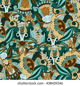 Ornate seamless pattern with the leaves. Seamless pattern can be used for wallpaper, pattern fills, web page background, surface textures.