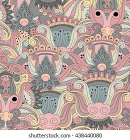 Ornate seamless pattern with the leaves. Seamless pattern can be used for wallpaper, pattern fills, web page background, surface textures.