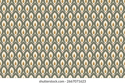 Ornate Seamless pattern in Mid-Century Modern style. Retro geometricbackground for wallpaper, textile prints, stationery. Bohemian interior designs